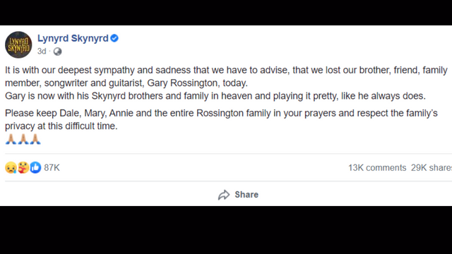Gary Rossington Death Reason