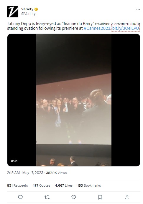 Johnny Depp Moved to Tears as Audience Gives Standing Ovation at Cannes Film Festival Screening!
