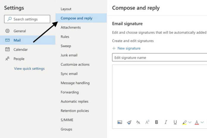 how to change signature on outlook email
