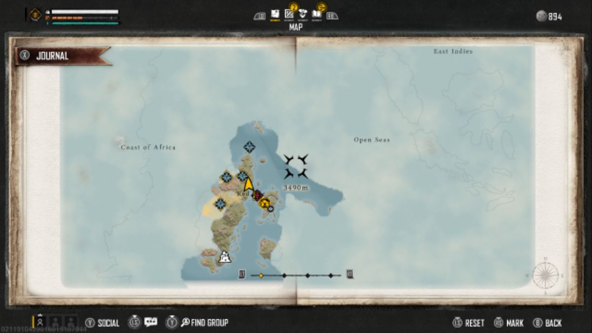 Skull and Bones East Indies Old Treasure Map